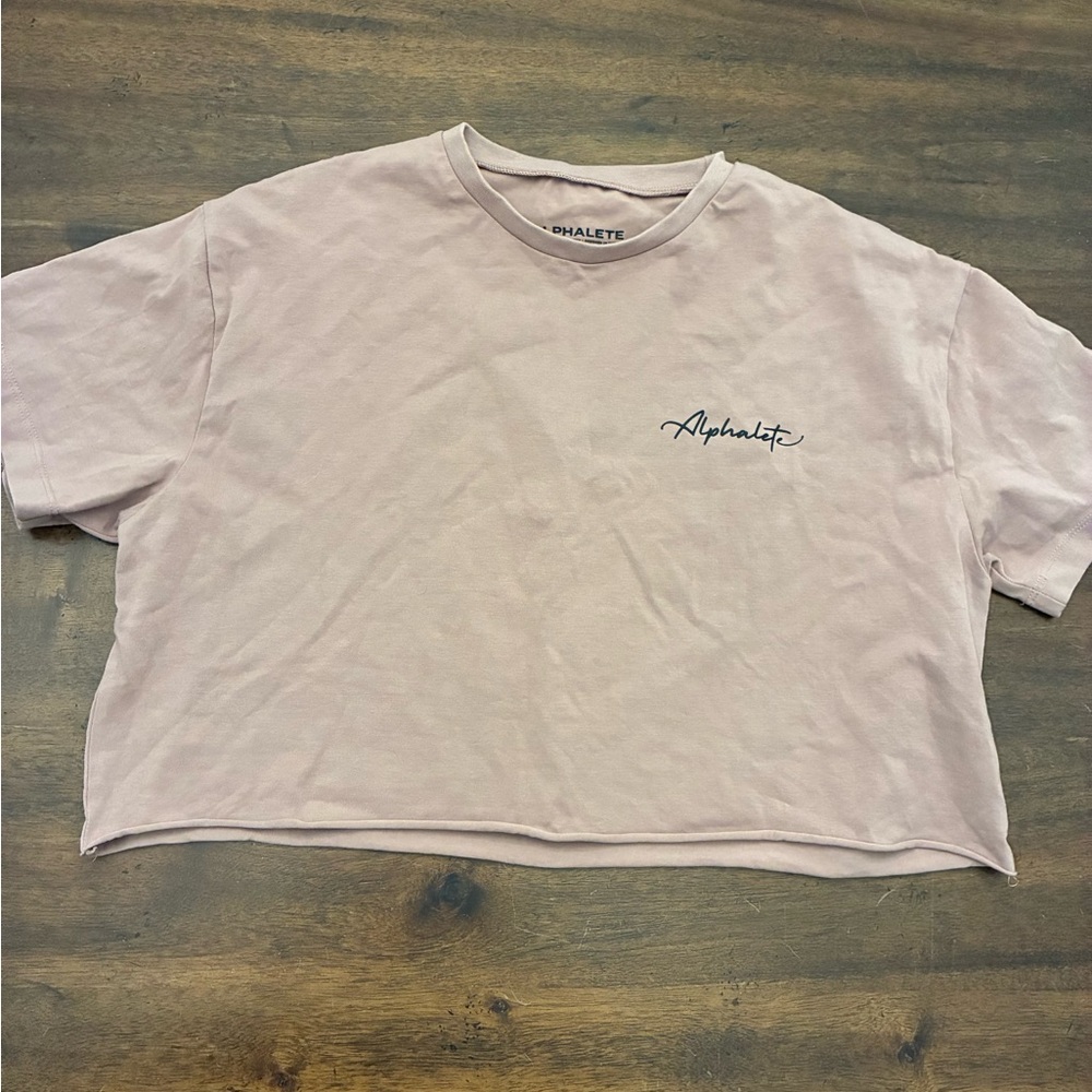 Alphalete Athletics Logo Crop Top T-Shirt Women’s Medium Mauve
